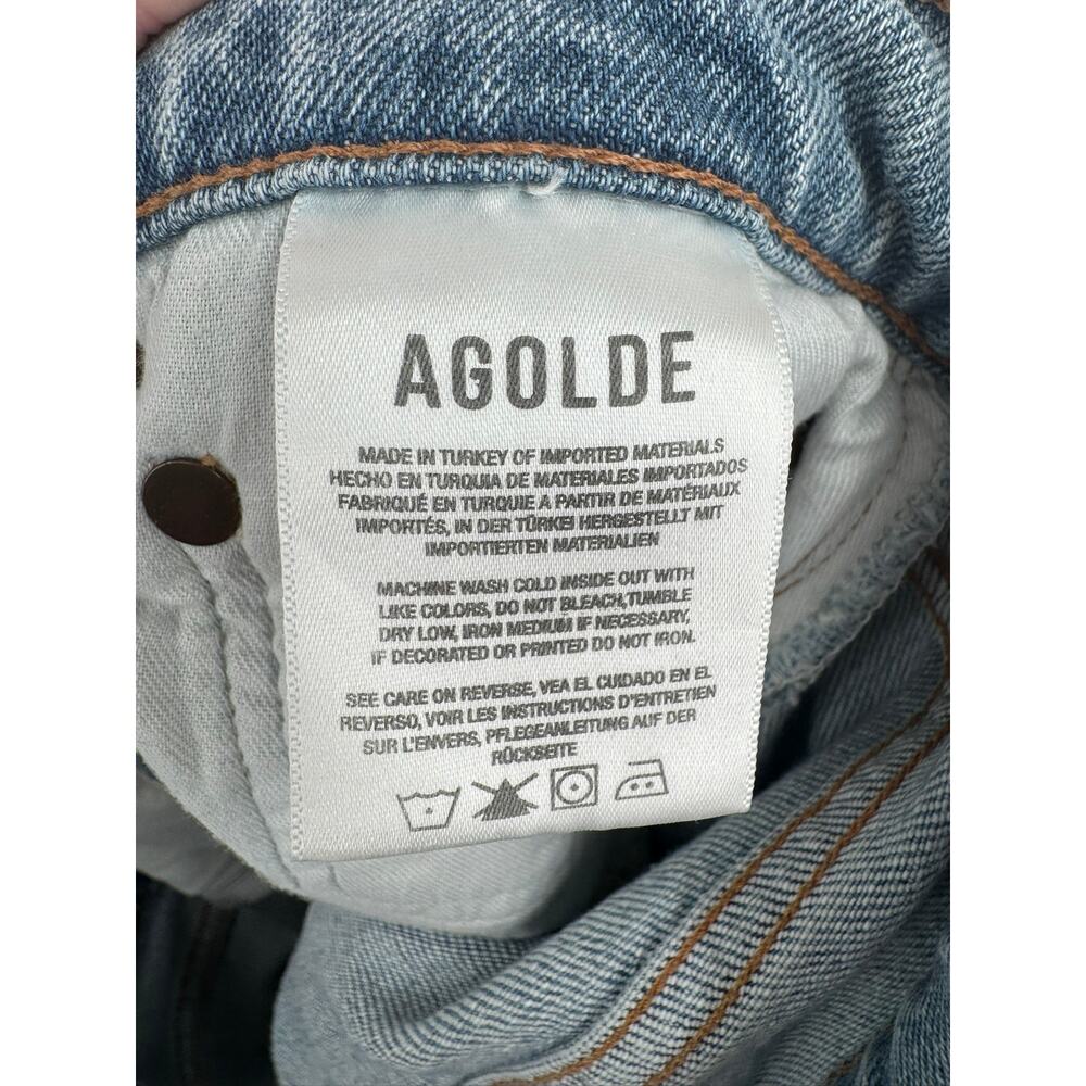 Agolde Ren High Rise Wide Leg Relaxed Jeans Womens 32 Blue Light Wash Denim - Picture 7 of 10